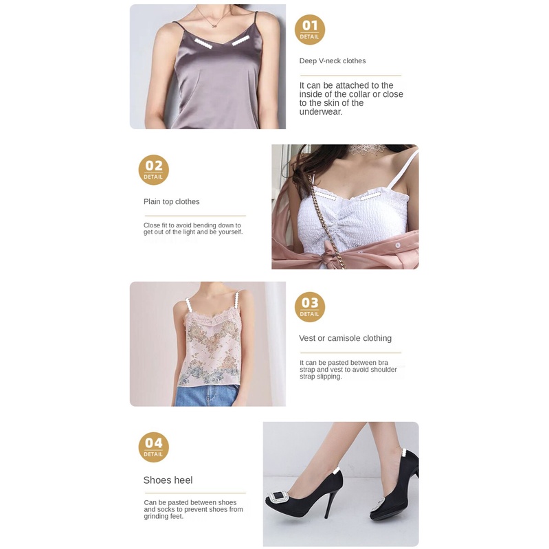 DUNEA Miếng Dán Trong Suốt Vô Hình Chống Trượt Cho Vai Cổ