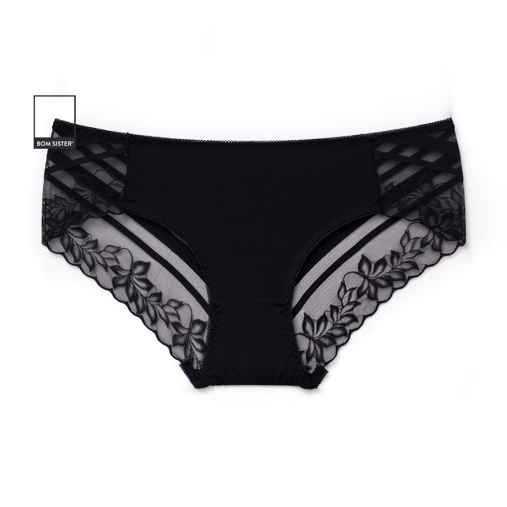 [Mã FAMALLT5 giảm 15% đơn 150k] Quần lót thun phối lưới màu trơn BOM SISTER Q204 | BigBuy360 - bigbuy360.vn