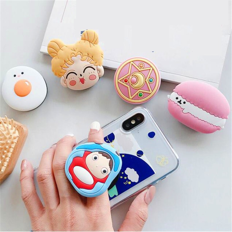 Giá Đỡ Điện Thoại Bằng Silicon Kiểu Hoạt Hình Chuột Và Mèo Có Thể Gấp Gọn Tiện Dụng