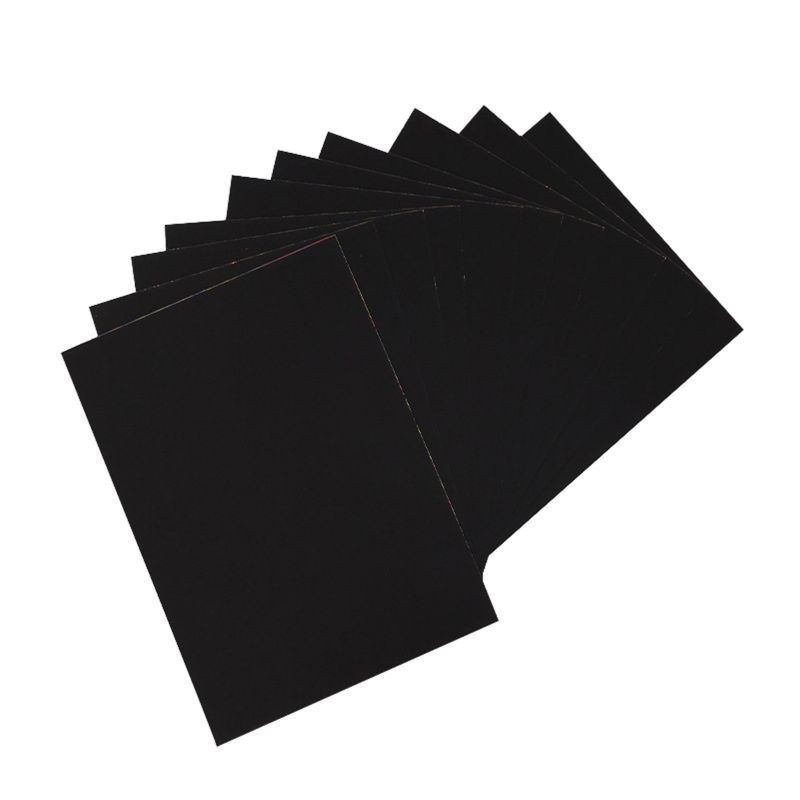 Bộ 50 Tờ Giấy Cào Màu Đen Nghệ Thuật Kèm 5 Bút Stylus F