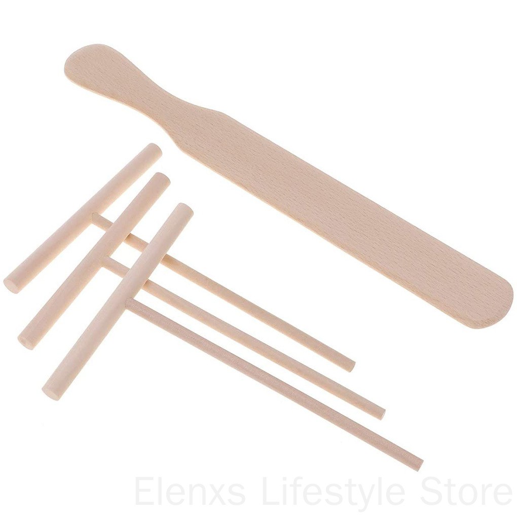 Set 4 Dụng Cụ Làm Bánh Kếp Hình Chữ T Bằng Gỗ Tiện Dụng