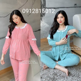 Bộ bầu kết hợp sau sinh chất đẹp-Bộ đồ bầu mặc trước và sau sinh, phong cách Hàn Quốc mặc nhà và sau sinh BD912.