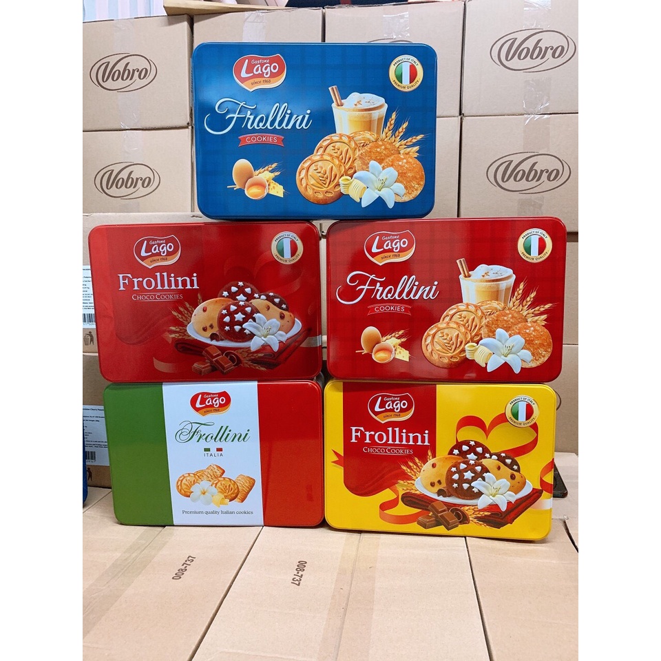 (HÀNG TẾT 2022)_Bánh hộp sắt Lago Frollini Chocolate Cookies 700g của Italy | BigBuy360 - bigbuy360.vn