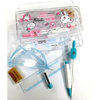 (hộp nhựa) Bộ eke - thước kẻ - compa 9001