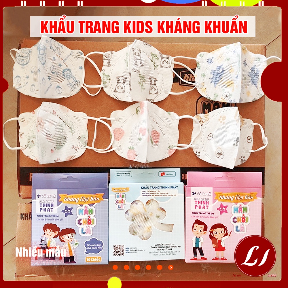 Túi 10 Khẩu trang kháng khuẩn MẶT TRƠÌ an toàn cho bé