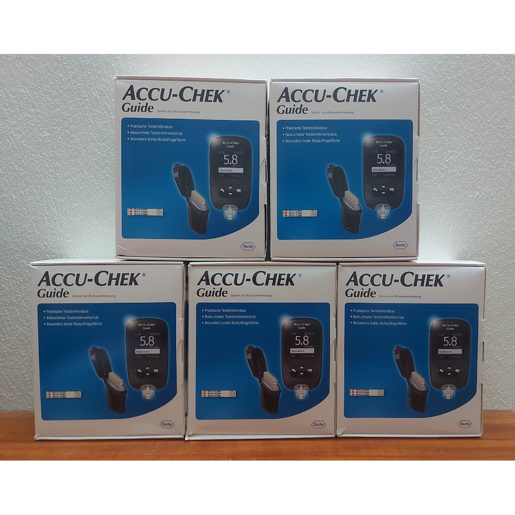Máy đo đường huyết Accu-chek Guide mmol/L tặng 10 que thử 10 kim lấy máu