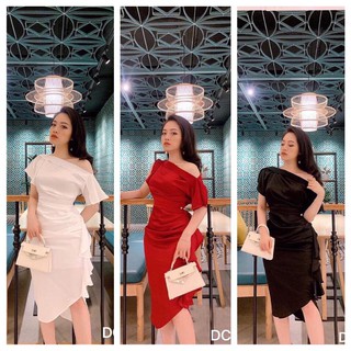 Đầm body lệch vai ( kèm hình thật )