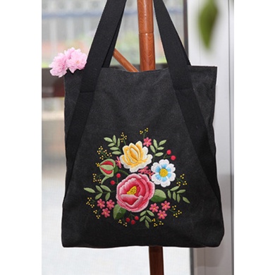 Combo Kit thêu tay trang trí DIY Bộ kit thêu Cherish túi tote Handmade  ZEN HANDMADE