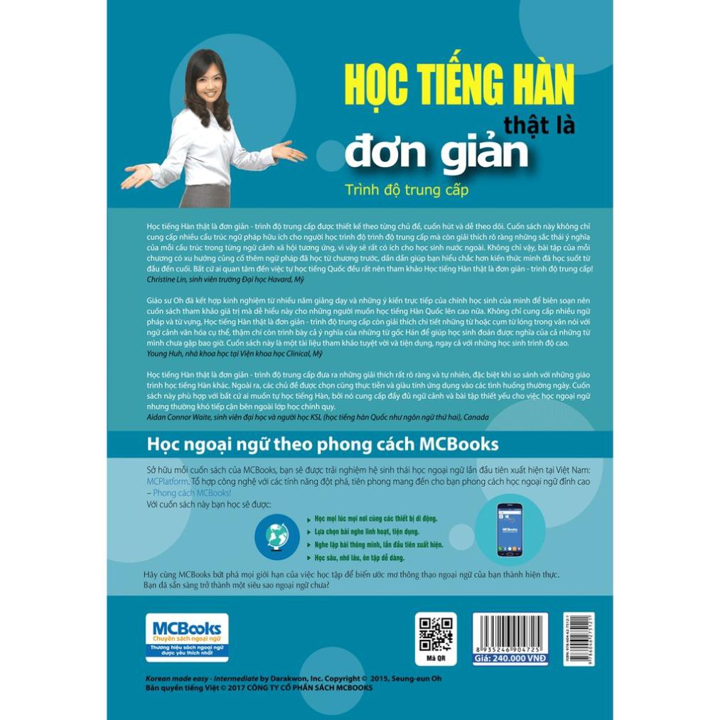 Sách - Học Tiếng Hàn Thật Là Đơn Giản - Trình Độ Trung Cấp