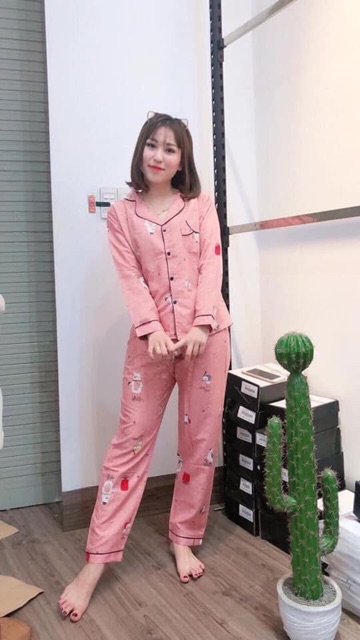 Bộ pizama dài tay chất kate thái mềm loại 1