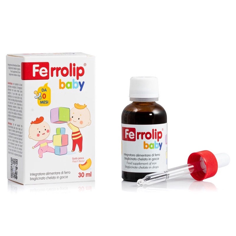 Siro sắt cho bé Ferrolip baby hỗ trợ tạo hồng cầu giúp giảm nguy cơ thiếu máu Lọ 30m