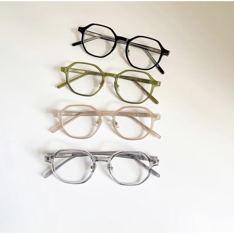 Kính giả cận, Gọng kính cận đa giác lõi thép 9035 chống ánh sáng xanh, UV400 cao cấp Jolie eywear