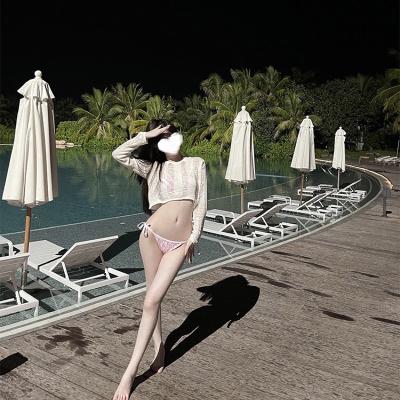 ÁO LEN MỎNG RÁCH ĐI BIỂN MẶC KÈM BIKINI CHIC GIRL