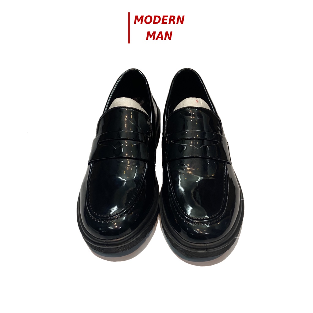 Giày Penny Loafer Da Bóng Đế Kếp Form Fit