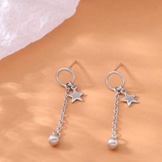 Bông tai bạc ta star love thả dáng nhẹ nhàng