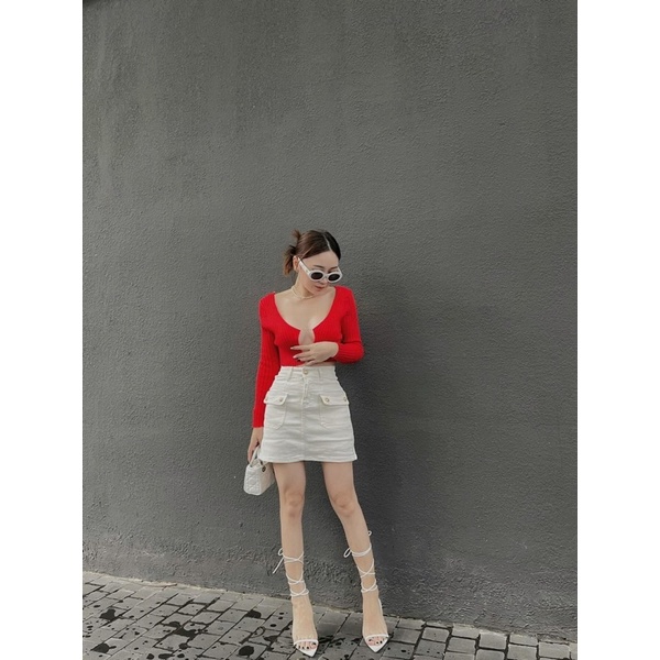 áo khoác croptop xích ngực