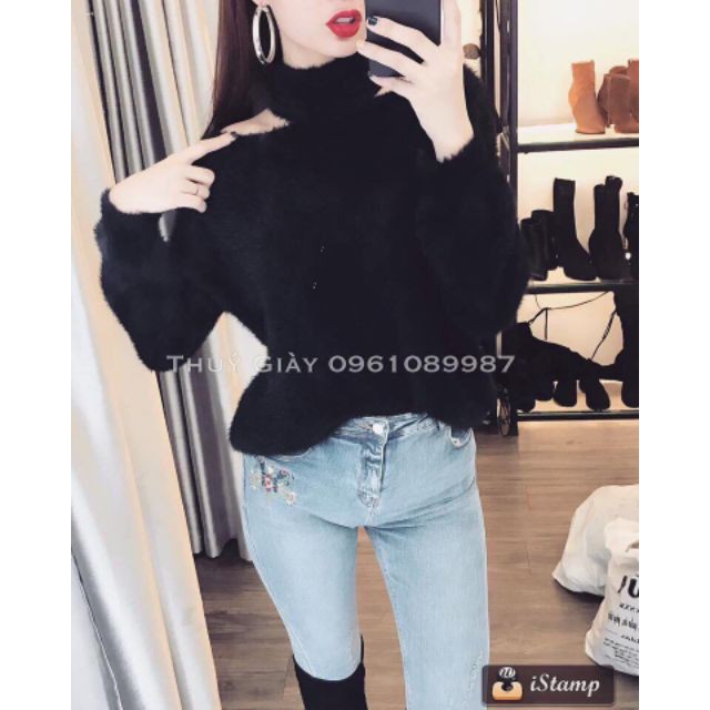 Áo len lông hở vai | BigBuy360 - bigbuy360.vn