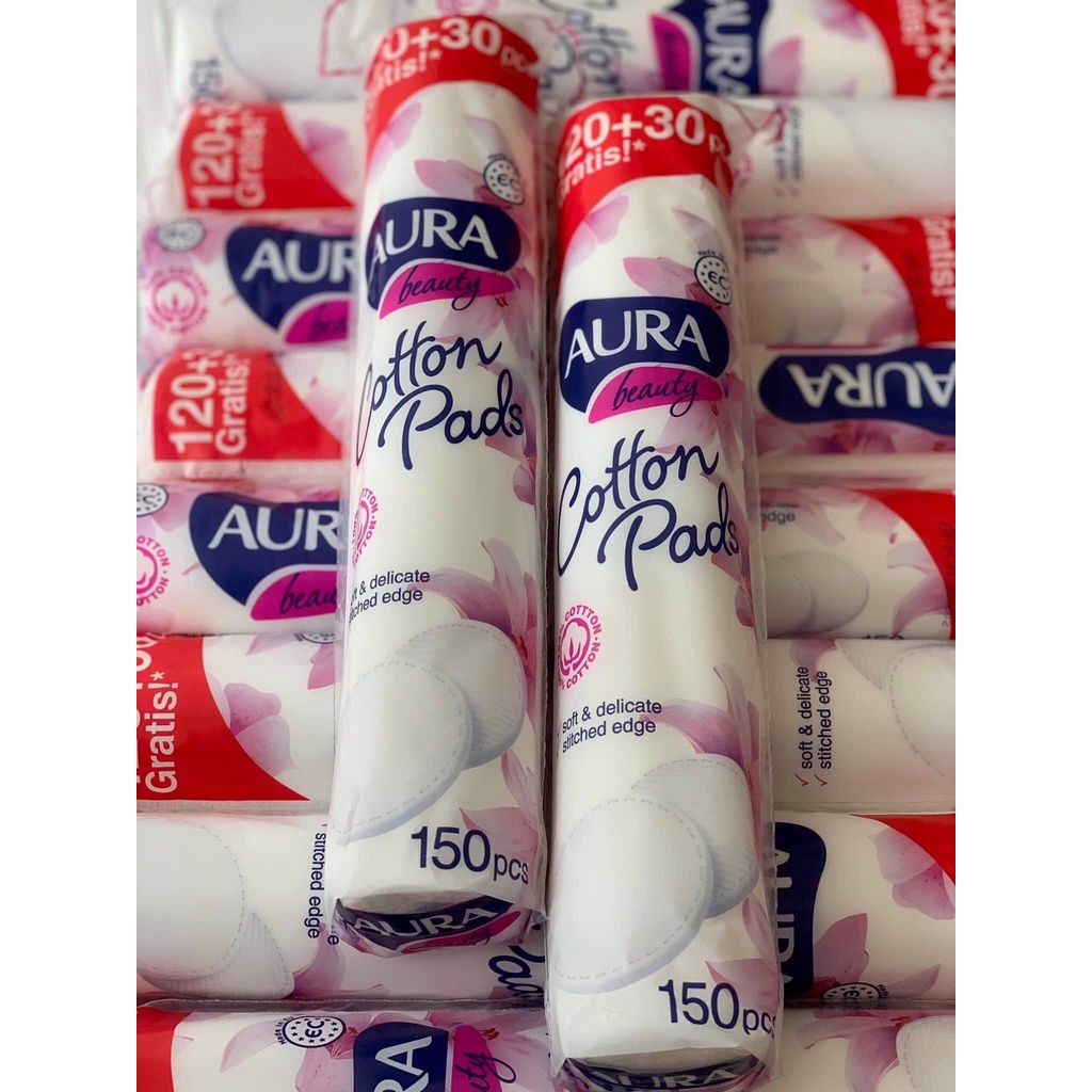 Bông tẩy trang Aura Beauty Cotton Pads 150 miếng