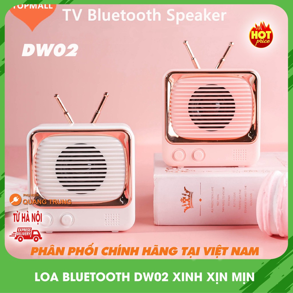 Loa bluetooth DW02 bluetooth 5.0,kiểu dáng retro tivi cổ