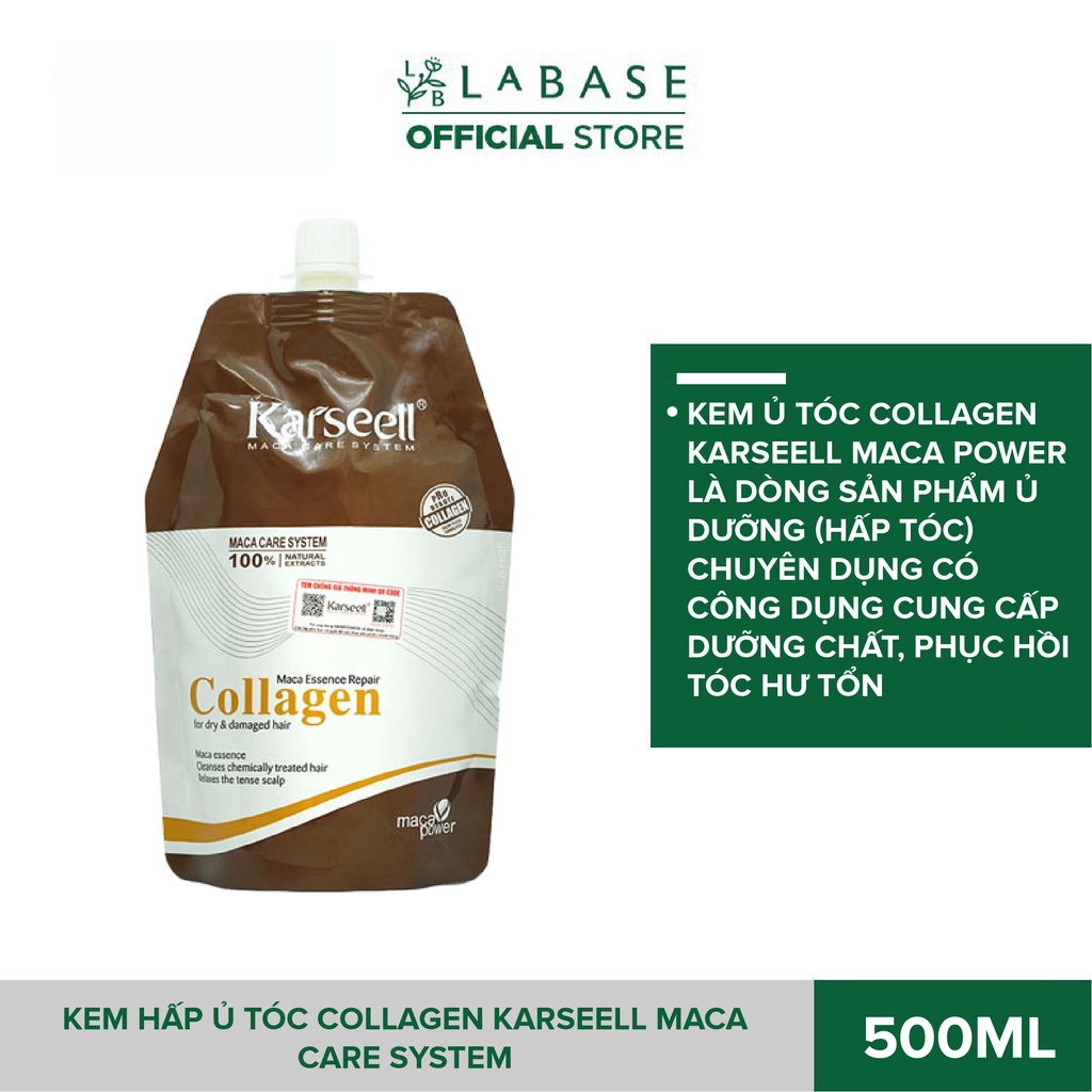 Kem Hấp Ủ Tóc Collagen Karseell Maca Essence Repair For Dry & Damaged Túi 500ml