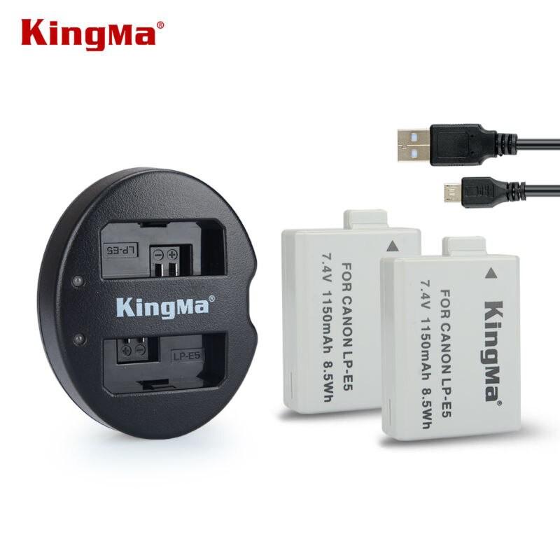 Bộ 1 pin 1 sạc Kingma cho Canon LP-E5 + Hộp đựng Pin, Thẻ nhớ