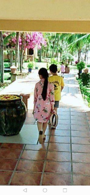 Đầm sơmi sọc hoa văn sise :8  cho bé từ 27kg đến 30kg