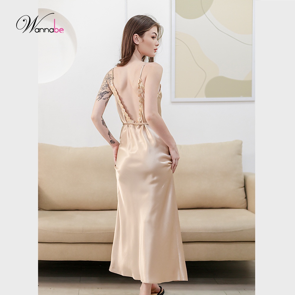 Đầm ngủ phi lụa cao cấp Wannabe DNS58 dáng dài sang trọng quý phái nữ tính
