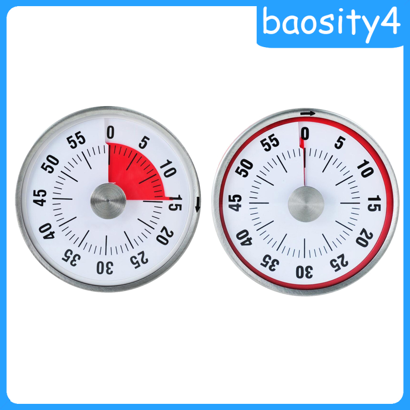 [baosity4]3 Inch Kitchen Mechanical Timer Cooking Clock with Magnet Base Alarm Cooking