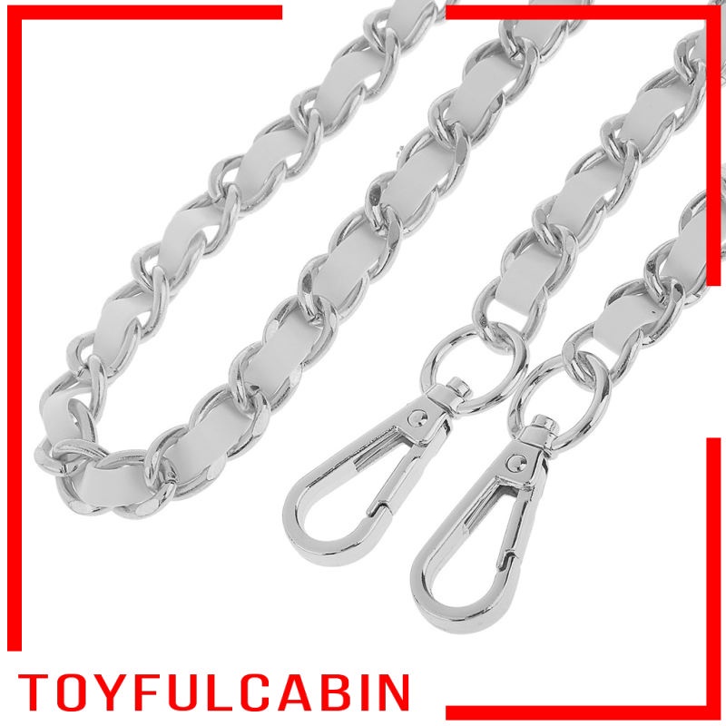 Dây Xích Đeo Túi Xách / Đeo Chéo Bằng Kim Loại + Da 0cm Thay Thế