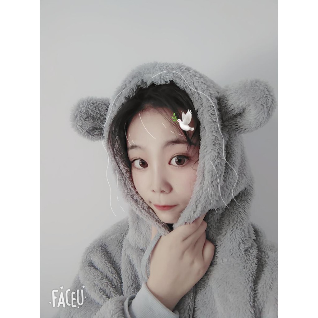 [Sẵn Hàng]♥️Áo bông gấu xám(ảnh thật) Fzsize dưới 65kg