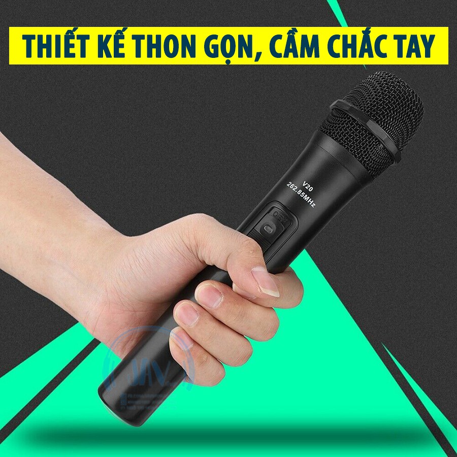 [BH 24 THÁNG] Combo 2 Micro Karaoke Bluetooth Không Dây Song Ca V20 -  Âm vang có ECHO - Thu Âm Nhạy - Không Bị Rè Hú