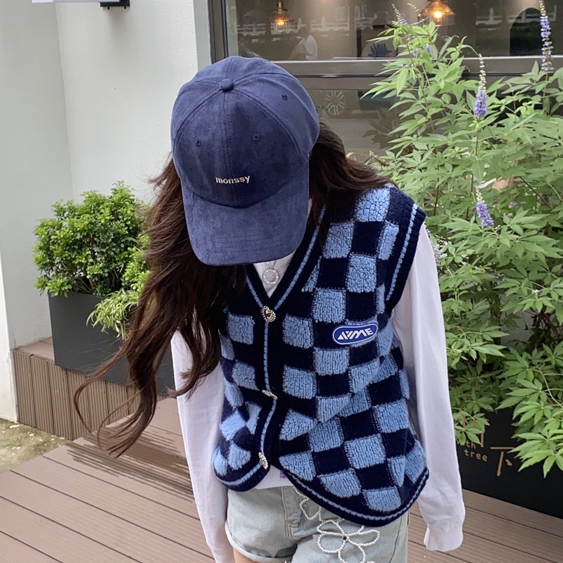 Mũ Lưỡi Trai Da Lộn Mềm Thêu Chữ Phong Cách Hàn Quốc