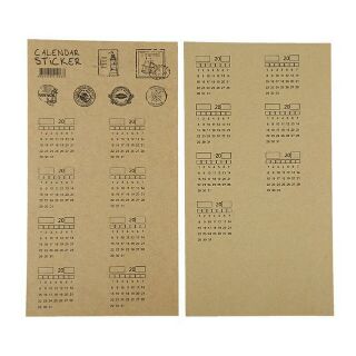 Sticker lịch 12 tháng đánh dấu trang cho sổ planner