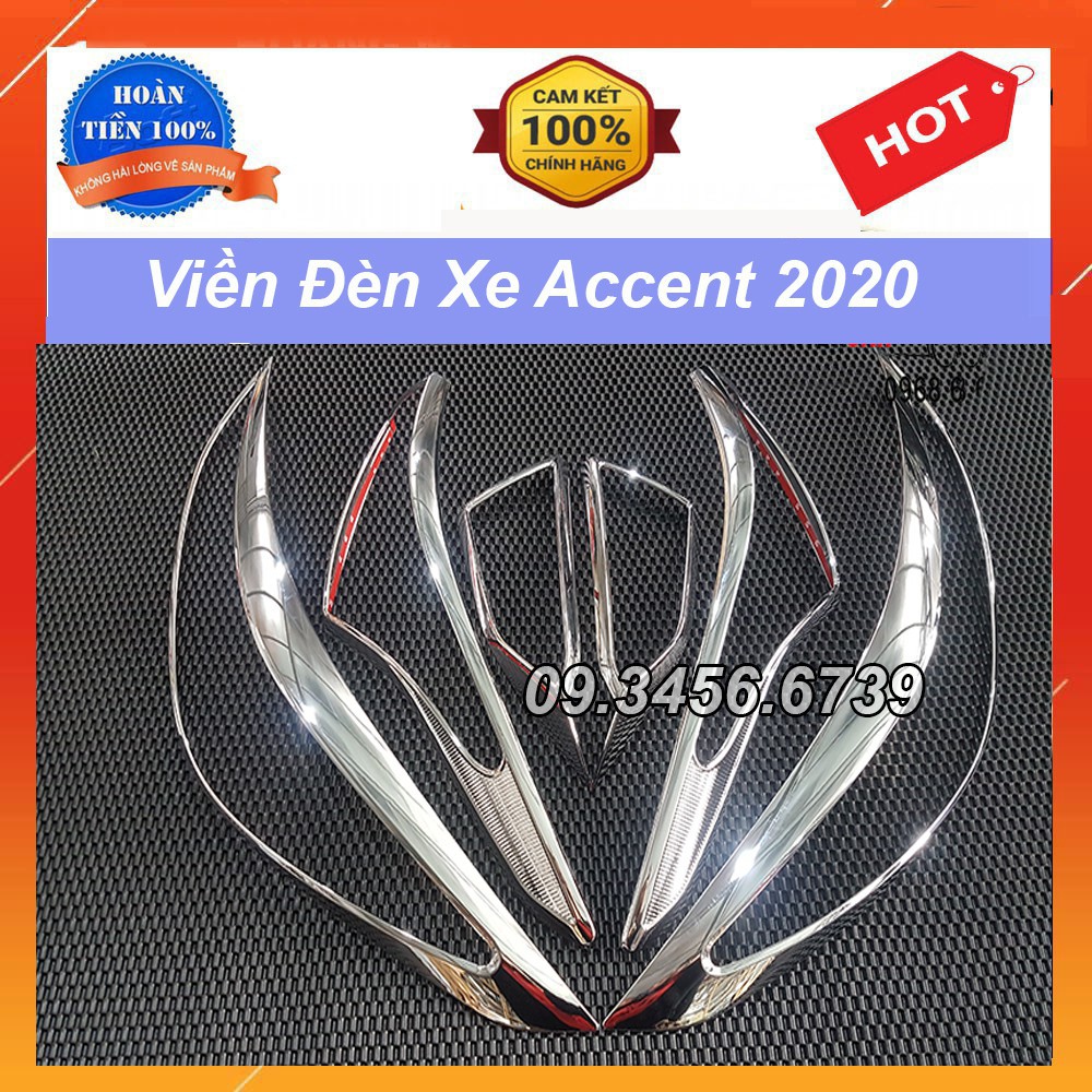 Viền Đèn Pha Hậu Mạ Crom Cho Xe  Hyundai Accent 2018 2019 2020