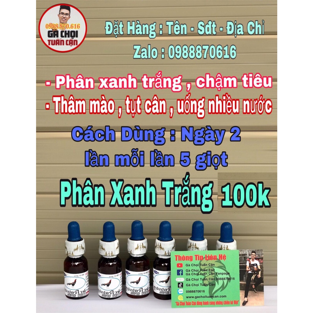 Phân Xanh Phân Trắng Gà - Tặng 1 Đôi Bịt Mỏ