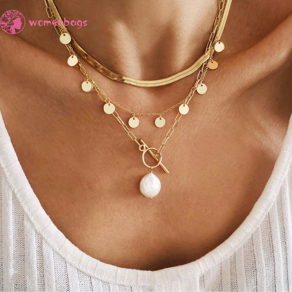 Vòng Cổ Choker Kiểu Da Rắn Đính Ngọc Trai Nhân Tạo Phong Cách Retro Cho Nữ