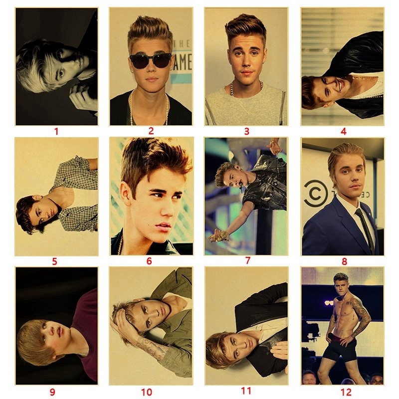 Poster hình ca sĩ Justin Bieber trang trí