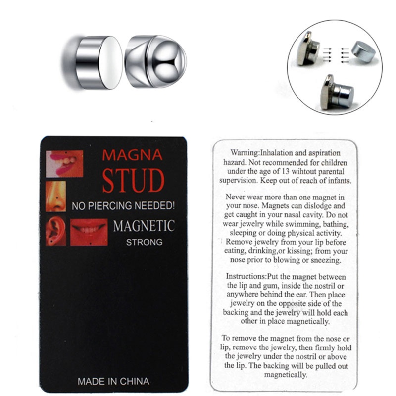 San * kẻ lừa đảo giả không xỏ nam châm môi mũi vòng stud trang sức cơ thể không xỏ nam châm đường hầm cắm bông tai cho phụ nữ gi