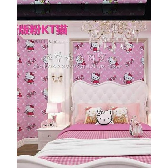 Giấy Dán Tường Hình Hello Kitty Đôi Cánh Thiên Thần 'V0