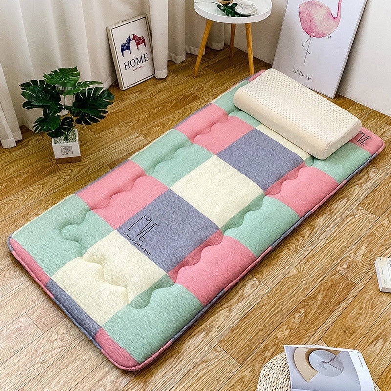 Nệm ký túc xá sinh viên dày dặn, giường đôi đơn có thể gấp lại, trải chiếu tatami dày trên sàn