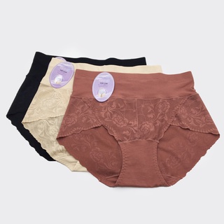 Combo 3 Quần lót nữ cotton ren cạp cao gen bụng, mềm mịn,kháng khuẩn thấm hút tốt|Quần chip cotton nữ không lộ viền