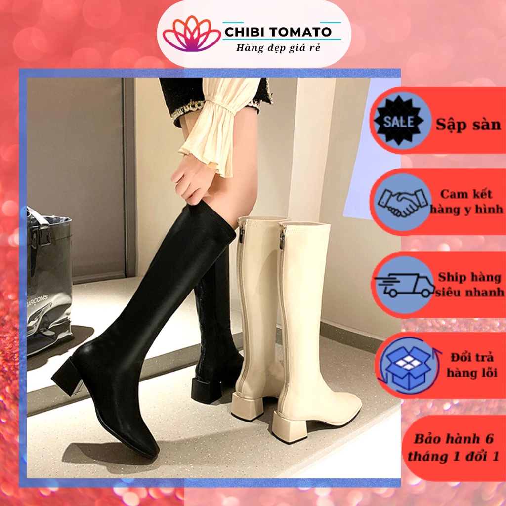 Giày boots nữ da mờ cao cấp phong cách thời thượng cao 5cm