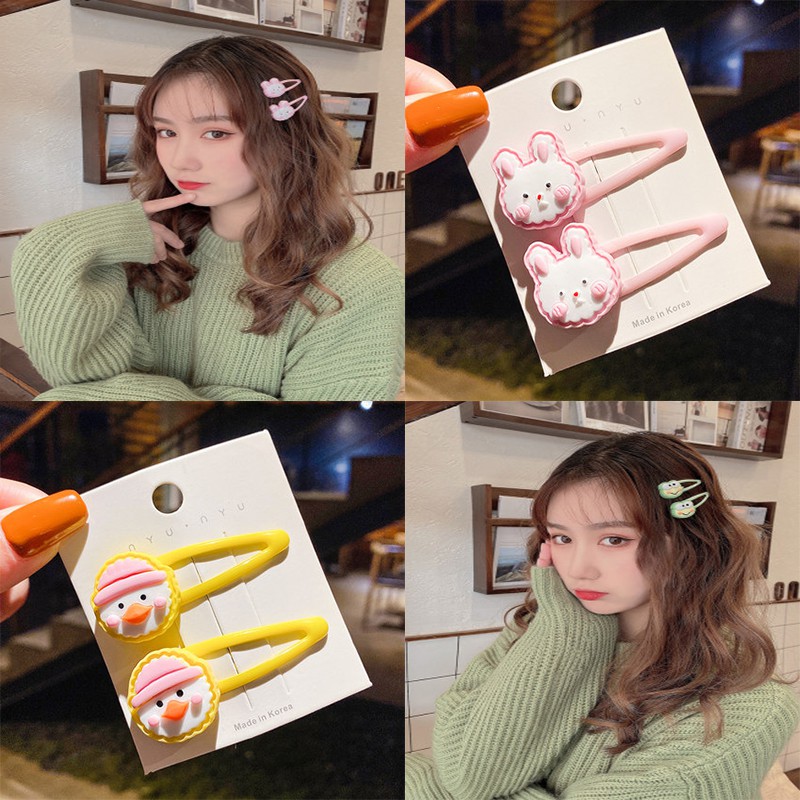 Kẹp Tóc Hoạ Tiết Hoạt Hình Dễ Thương Xinh Xắn Kiểu Hàn Quốc