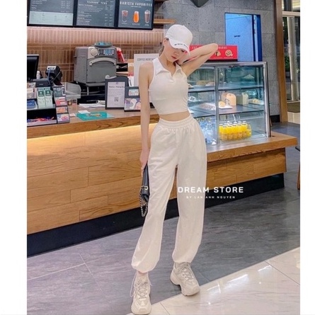 [ Chuyên Sỉ ] Áo thun croptop cổ bẻ chất bo rip mịn co giãn thoải mái 3màu - Jeans Fashion93