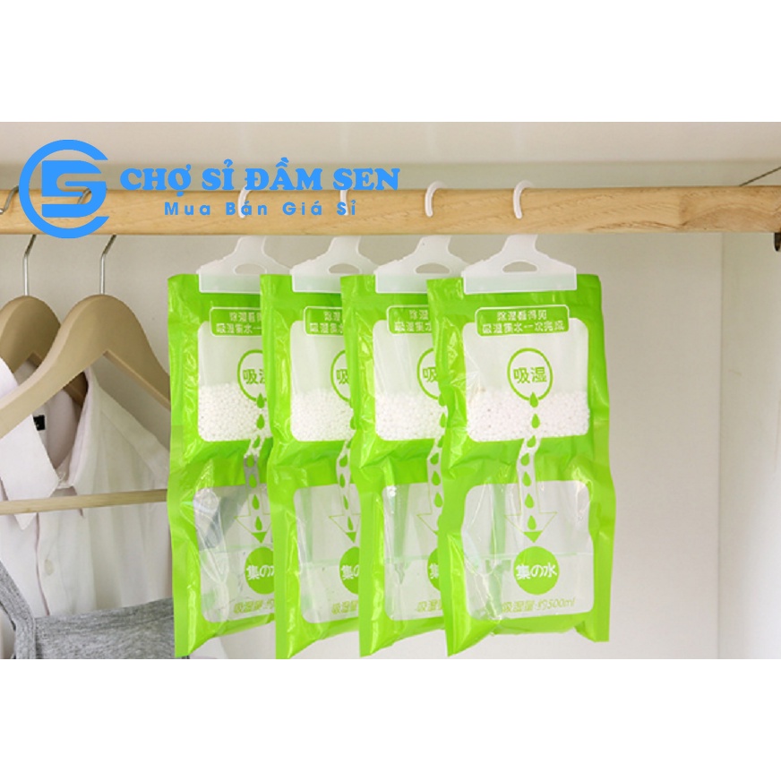 Túi hút ẩm 2 ngăn có móc treo dùng cho tủ quần áo, nhà bếp, nhà kho, phòng sách tránh ẩm mốc G374-Tuihutam-2N