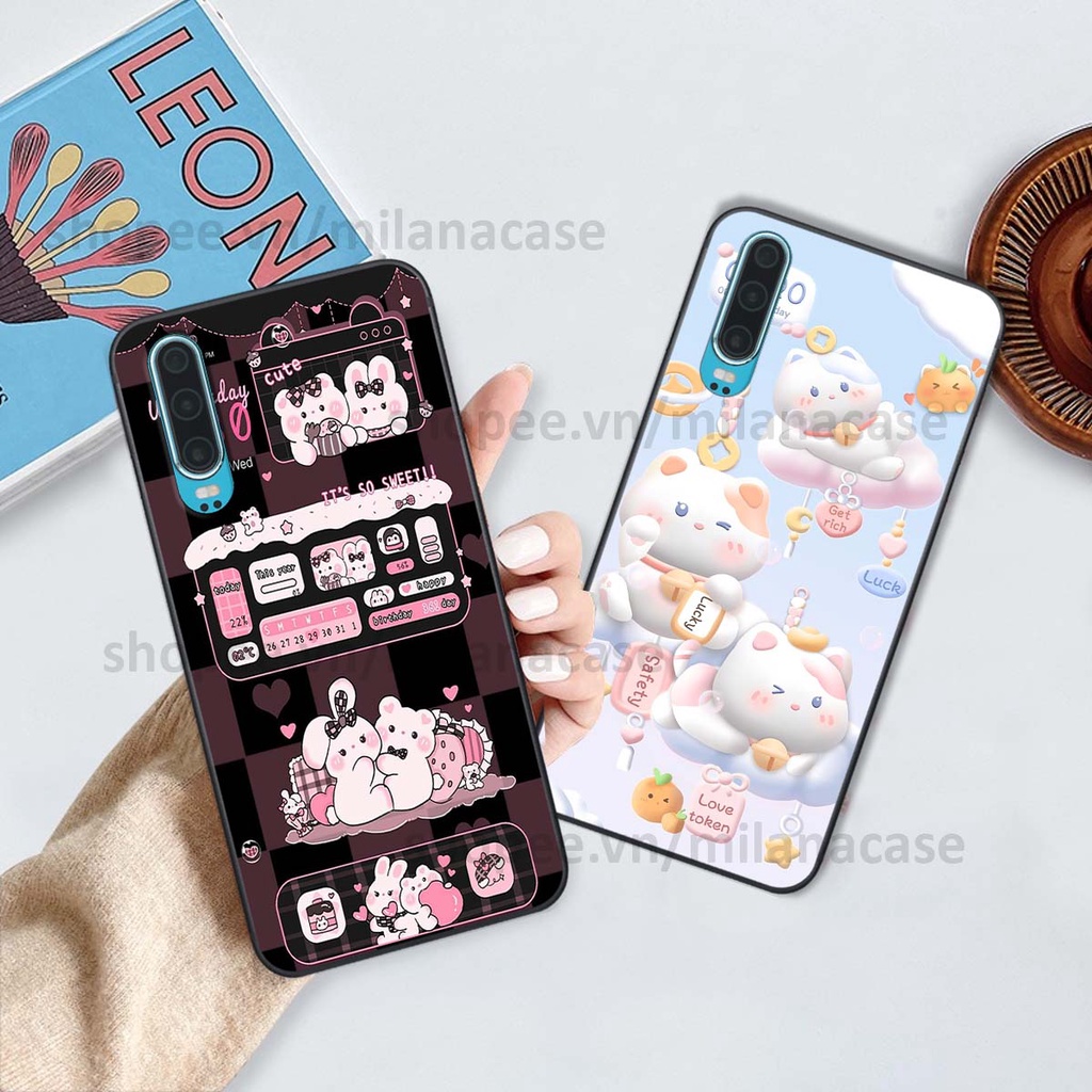 Ốp Huawei P30 / P30 Pro hình đồng hồ icon gấu mèo cute cực dễ thương ngộ nghĩnh