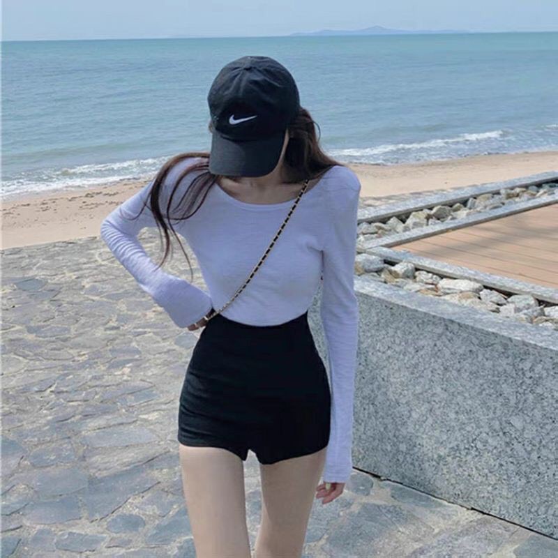 Quần legging đùi nữ chất cotton co giãn 4 chiều