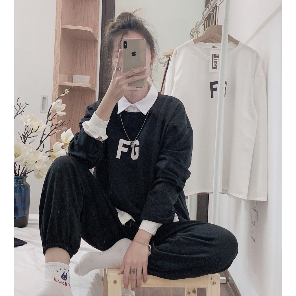 Áo nỉ sweater , áo nỉ Bingshop dài tay form rộng vải da cá cao cấp freeship