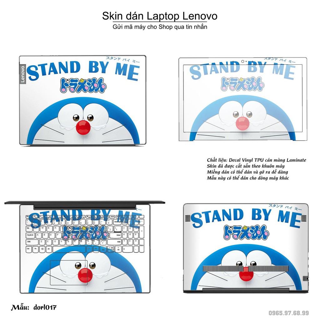 Skin dán Laptop Lenovo in hình Doraemon (inbox mã máy cho Shop)