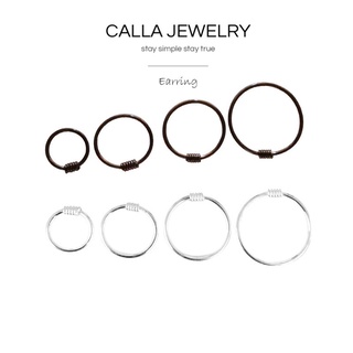 Khuyên tai bông tai bạc lò xo Calla Jewelry l E004